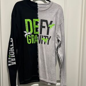 Women Touring Wicked Defy Gravity Black and Gray Long Sleeve Shirt